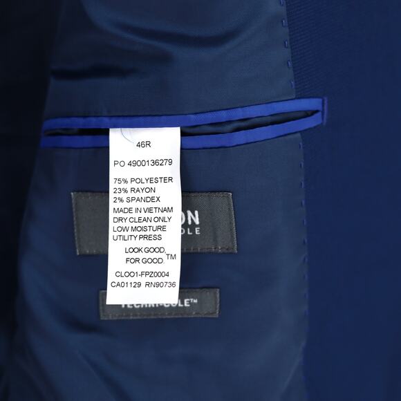 Kenneth Cole Reaction Men's Blue Techni-Cole Slim Formal Suit Blazer Size 46R - Picture 6 of 8